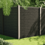 Black Carbon Slatted Composite Fencing Boards